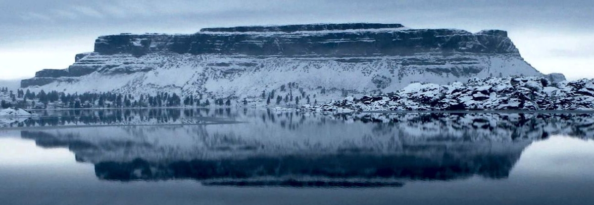 Steamboat Rock in Snow