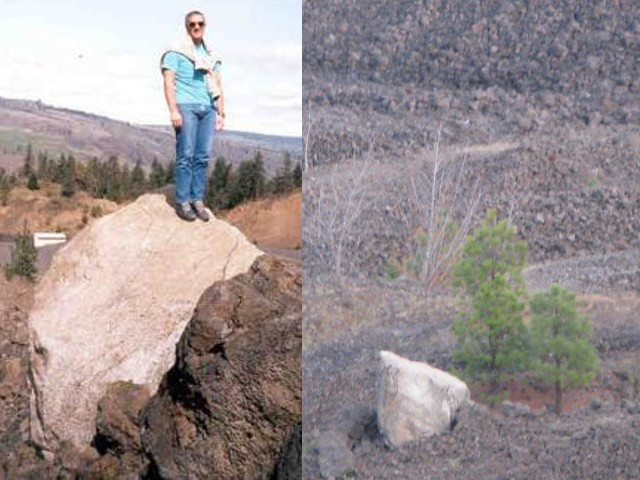 Mosier Erratic in Massive Gravel Deposits