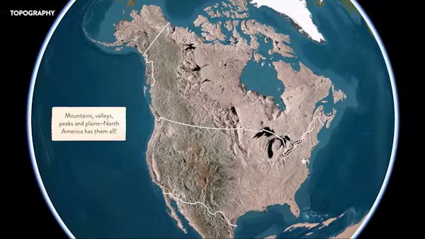 The topography of North America ranges from broad coastal plains to rugged mountain systems. The ridges, valleys, streams and caves of the Appalachian Mountains create small pockets of habitat for many different plants and animals. Smithsonian/Esri/CEC/USGS, CC BY-NC