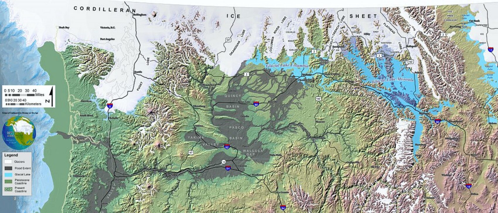 Ice Age Map Pacific NW